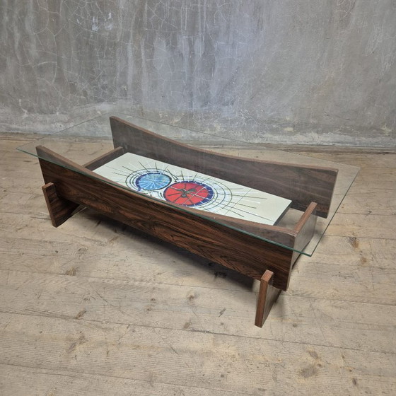 Image 1 of Couchtisch aus der Mitte des 20. Jahrhunderts mit Keramikfliesenplatte, 1970er Jahre