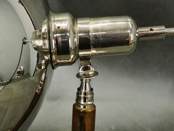 Image 1 of 1930s Bauhaus Chrome Table Lamp with Beech Handle, Czechoslovakia