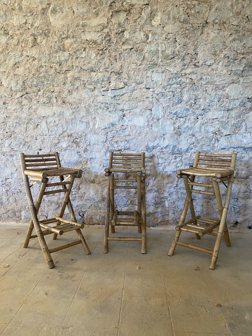 Tabourets de bar en bambou