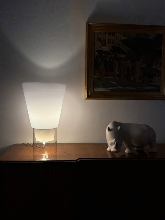 Monumental Floor / Table Glass Table Lamp, Selenova Italy, 1970s (photo 4 of 8)