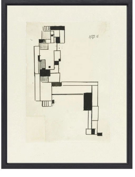 Theo Van Doesburg --Female Nude     (Ingelijst)