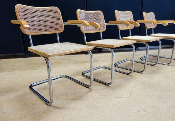 Image 1 of Vintage Cesca Dining Chairs By Marcel Breuer, Italy 1980