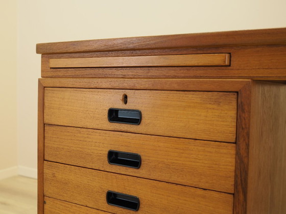 Executive Schreibtisch mit neun Schubladen und ausziehbarer Oberfläche, Teakfurnier, Nipu, Dänemark, 1970er (photo 8 of 21)