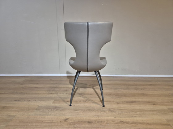 Image 1 of 4x Leolux Callas Chairs Dining - Grey - Leather New Condition