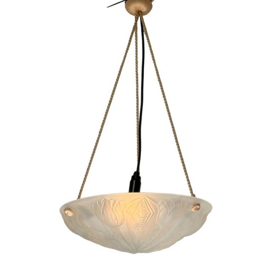 Image 1 of Art Deco - Ceiling fixture - France - In the style of Degue - Matt glass