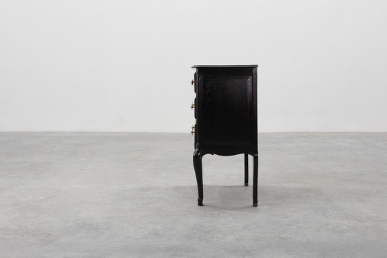 Image 1 of Cómoda estilo Luis XV en roble lacado en negro, Francia, años 50