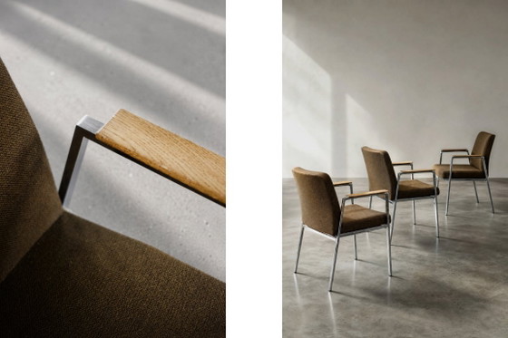 Sedia da conferenza vintage in stile Mid-Century Modern tedesca, marrone, di Drabert, anni '70. (photo 6 of 17)