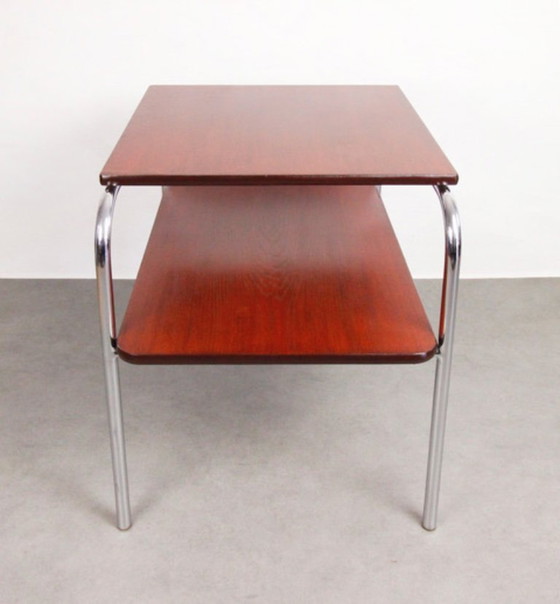 Image 1 of Chrome-plated Bauhaus side table "Carmin"