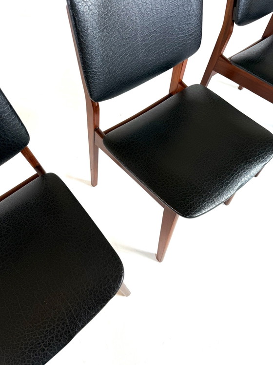 Set of 4 vintage Danish Dining chairs, 1970s – Metal, Wood (photo 7 of 10)
