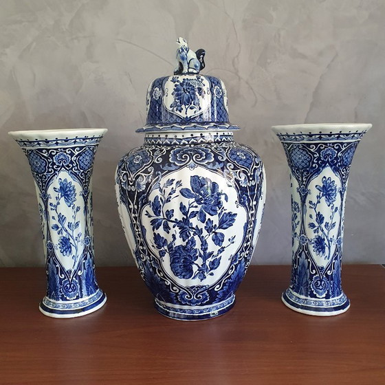 Image 1 of Boch Delfst Blauw Foo Dog Kastelenset 3 Stuks