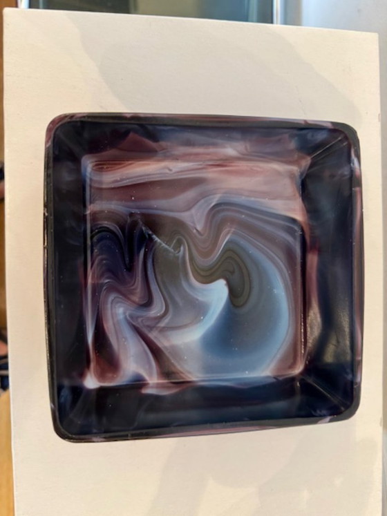 Image 1 of Dekseldoos, marmorite glas, A. Copier, Leerdam, 1932