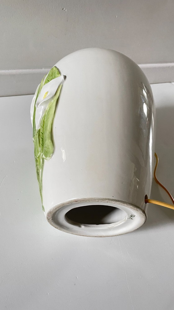 Image 1 of LAMPE Italienne Fleurs d'ARUM Vintage