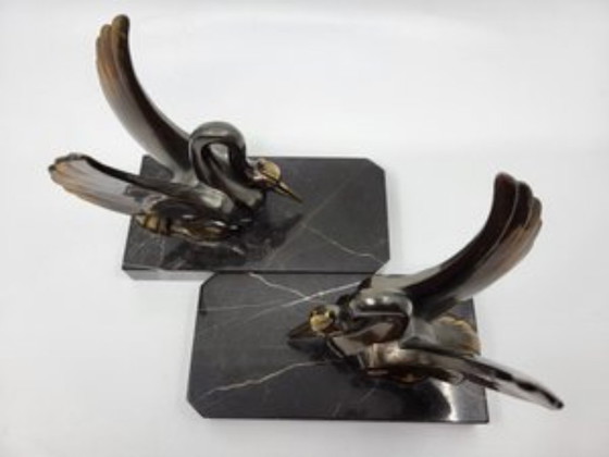 Image 1 of Juego de 2 sujetalibros de escayola y mármol