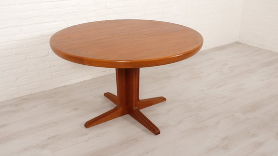 Image 1 of Vintage Round Dining Table | Teak | Extendable | 120 cm