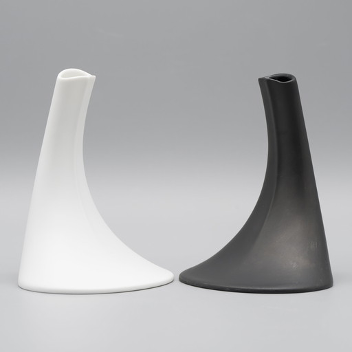 Rosenthal "HEELS" Vase Duo Design James Kirkwood Bisque Porcelain Black & White