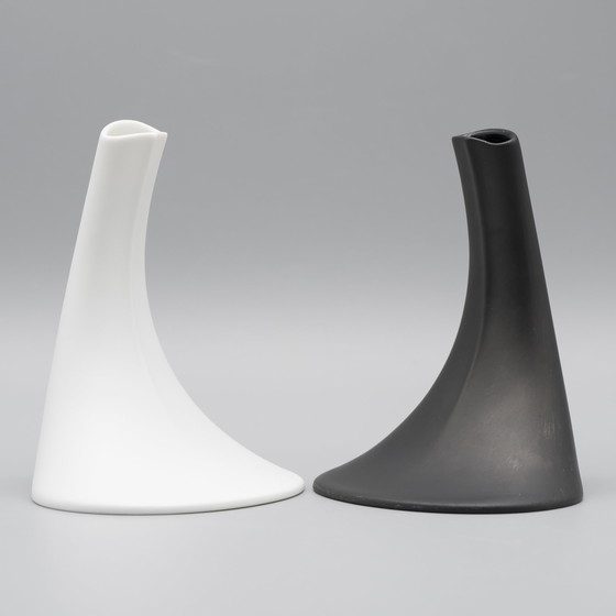 Image 1 of Vase Rosenthal "HEELS" Duo Design James Kirkwood Porcelaine Bisque Noir & Blanc
