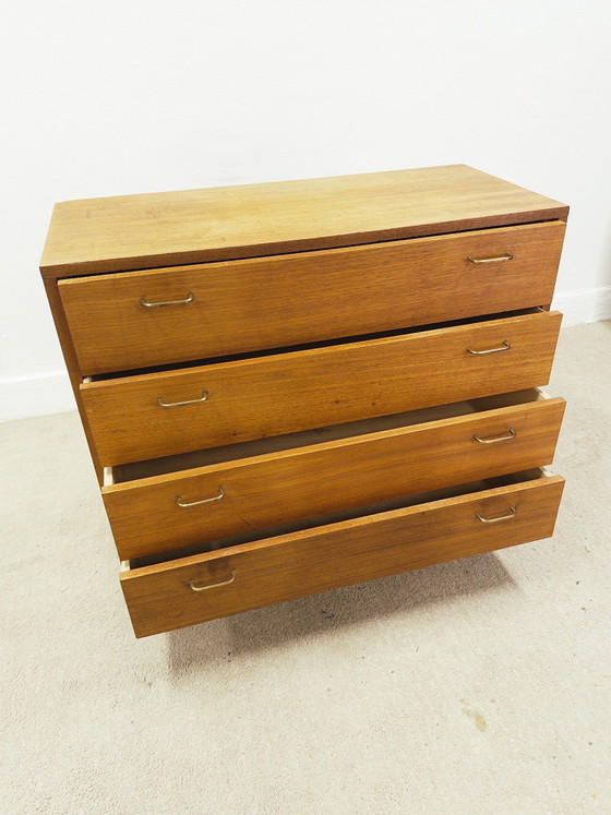 Mid-century Kommode, Kommoden, Holz, Metall, Braun (Foto 9 von 11)