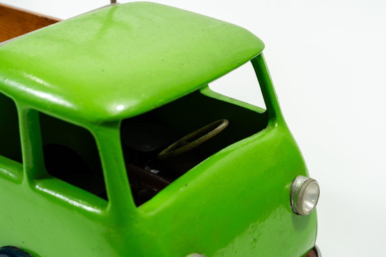 Image 1 of IFA W50 Vintage Wood and Metal Model Truck with Tarpaulin Trailer (1970-1980) Handmade