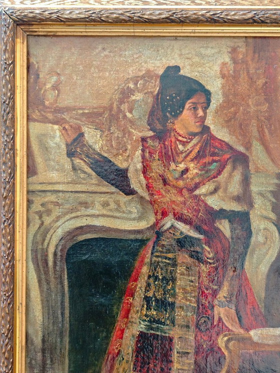 Image 1 of Antique Spanish Portrait – 19th Century – "Lady in Traditional Costume"