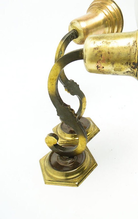 Vintage Eclectic Sconces, Poland, 1950s, Set of 2 – Wall lights, Brass (photo 4 of 9)