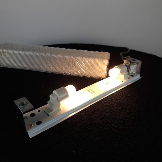 Image 1 of Vintage Wandlamp IJsglas Mid Century Modern Design