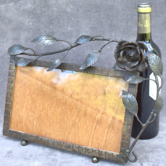 Image 1 of Marco de fotos art déco antiguo en hierro forjado