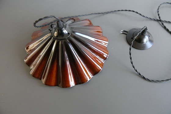 Image 1 of Zeldzame Bruin Emaillen Scheepslamp/Hanglamp