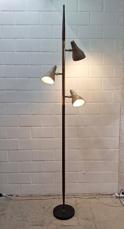 Lampadaire Lightolier de Gerald Thurston, style milieu du XXe siècle.