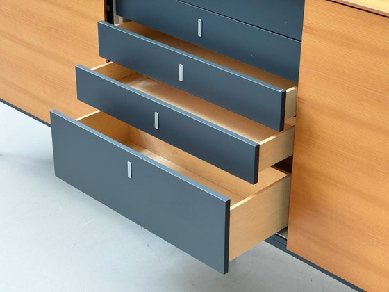 Image 1 of High-quality sideboard with sliding doors and drawers, 1980s