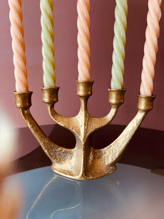 Image 1 of Pièce unique ! Chandelier en laiton Van Gilde style milieu du siècle