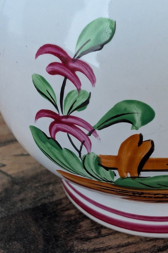 Image 1 of Hand-painted French earthenware jug – presumably Saint-Clément style – ca. 1900-1930