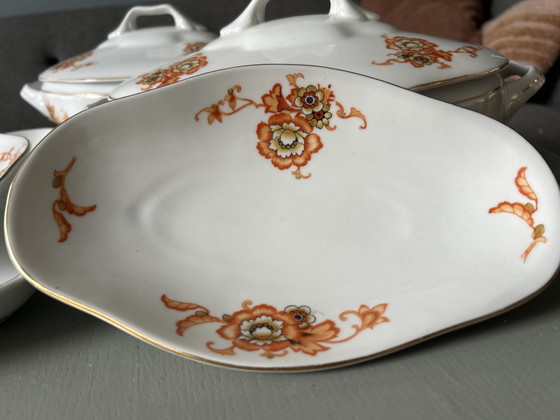 Vintage A. Jungerhans Rotterdam 5-Delige Serveerset Met Bloemendecor – Servies, Porcelain (photo 5 of 8)