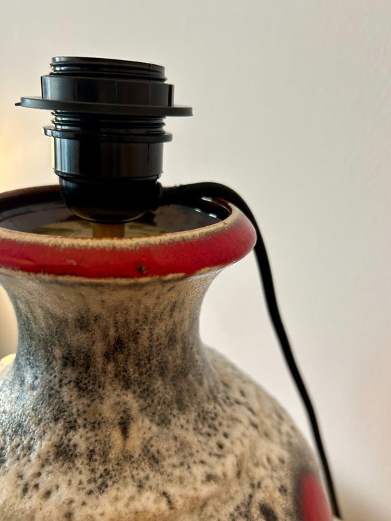 Image 1 of Striking table lamp with dragon shade - upcycled from a Fat Lava vase by Bay