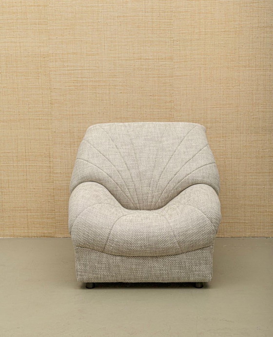 Image 1 of Poltrona a conchiglia italiana DEDAR, rivestita