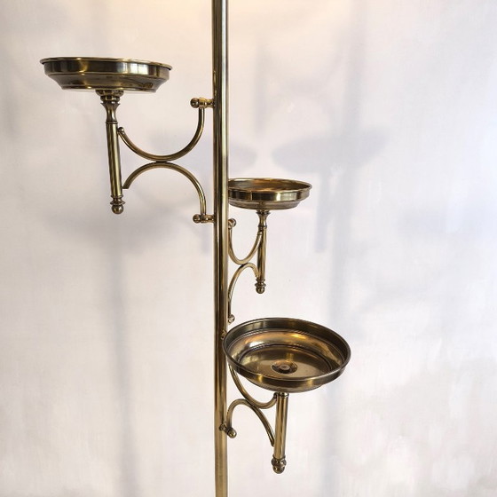 ✨💎 Rare Vintage Postmodern Gilded Brass Floor Light – 3 Saucers – 183 Cm 💎 ✨ (photo 16 of 20)