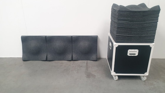 Image 1 of Offecct soundwave swell acoustic 3D design panels gray felt, modular