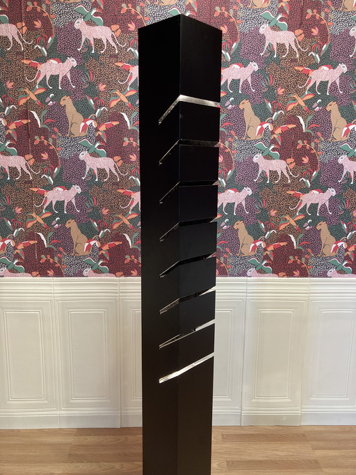 Design floor lamp in black steel 195 CM.