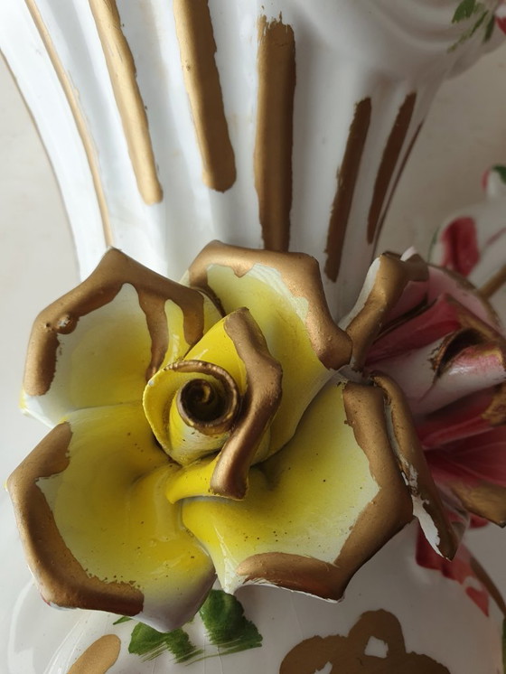 Image 1 of Grande vaso Capodimonte, porcellana italiana 30 cm