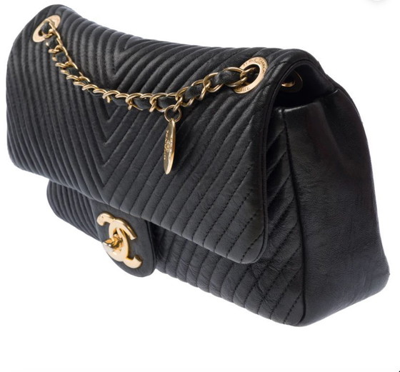 Image 1 of Sac CHANEL Timeless/Classique en Cuir Noir - 103574