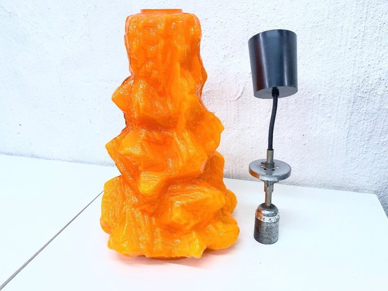 Image 1 of  Lámpara colgante de cristal de Peill&Putzler diseño años 70s 80s modelo Alaska naranja