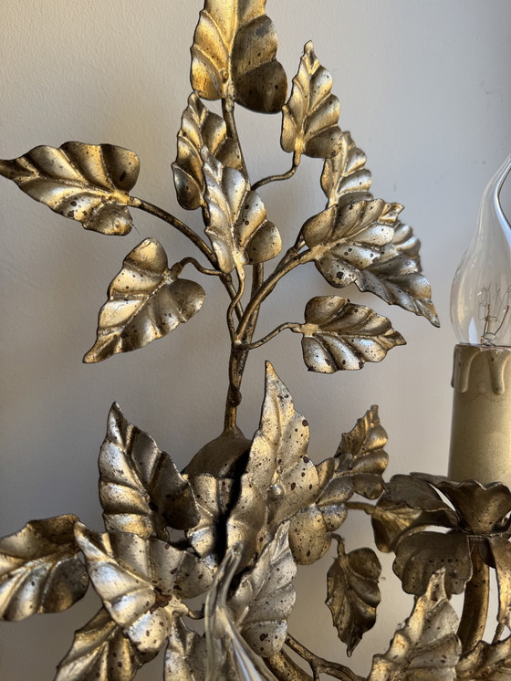 Image 1 of Florentine wall sconce with foliage design, 1960s