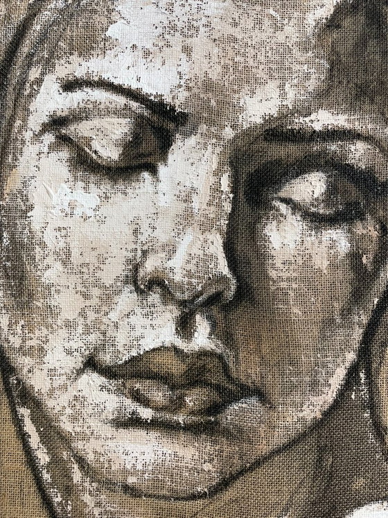 Image 1 of René Rikkelman - painting on jute on linen