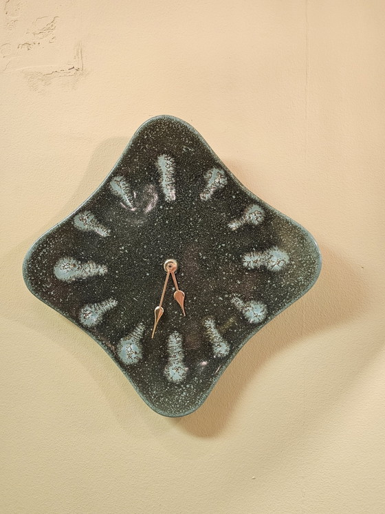 Orologio da parete vintage in ceramica Silberdistel Fayence (photo 4 of 9)
