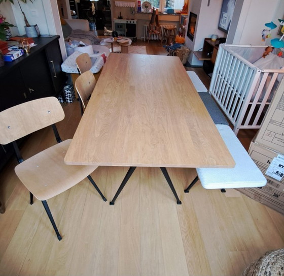 Image 1 of Hay - Pyramid Table and Bench + 3 Chairs Result