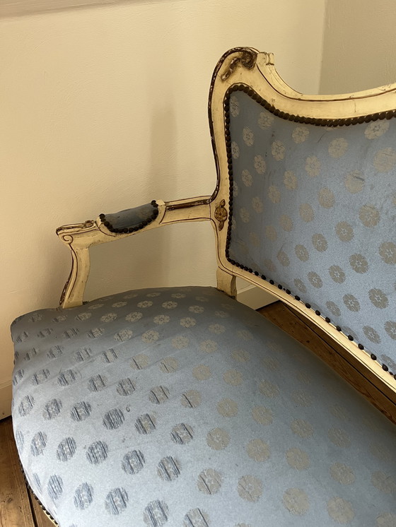 Image 1 of Hermoso banco Luis XV de estilo barroco clásico antiguo de madera tallada