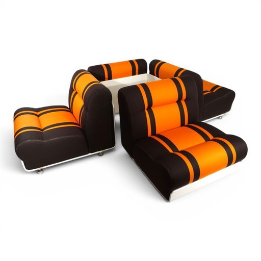 Cor Concha 4-delige modulaire bank in Space Age-stijl van Jo Otterpohl, 1970
