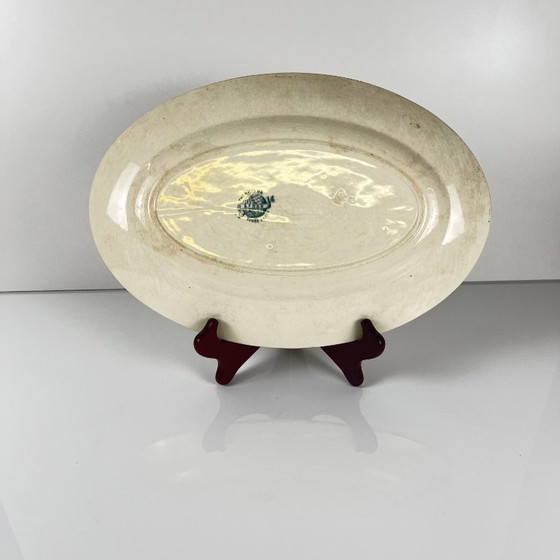 Image 1 of Ovaal gepatineerd schaaltje "Thermidor" Blauw/groen ijzer aarde, eind 19e eeuw