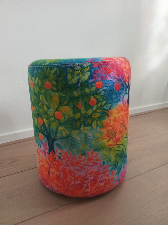 Pouf mit Aquarellbaum-Motiv und passendem Dekokissen – Hocker & Poufs, Textile (photo 5 of 5)