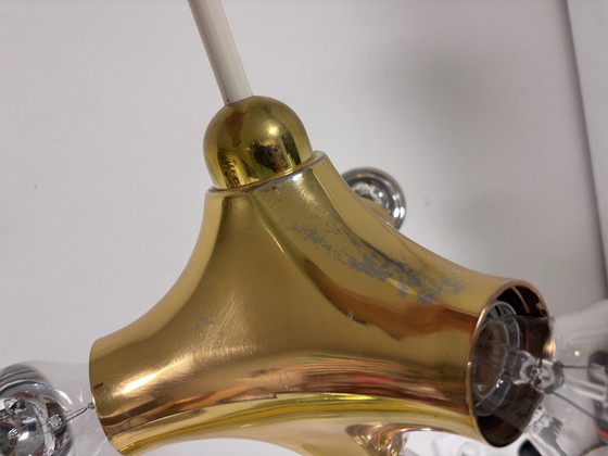 Vintage Cosack 'Gemini' Designer/Manufacturer: Gebrüder Cosack Molecule-Atomic Pendant lamp 1970s Gold, Metal (photo 6 of 14)