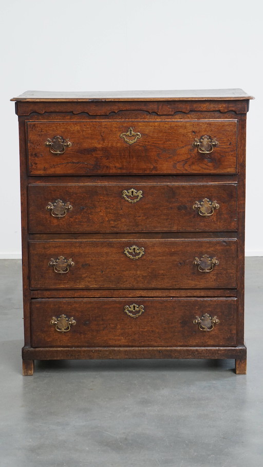 Ancienne commode anglaise du 18ème siècle à 5 tiroirs